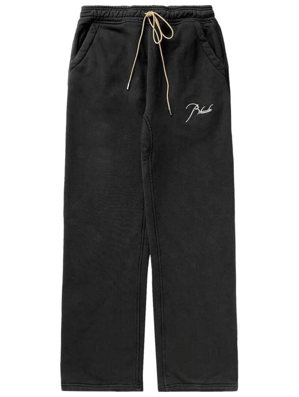 Rhude Classique Sun Faded Black Cuffed Sweatpants Size XL